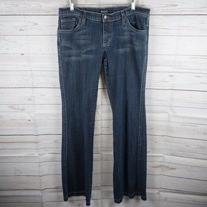 Truck Jeans Bootcut Leg Mid Rise Denim Women's Size 15 Blue Dark Wash USA Made